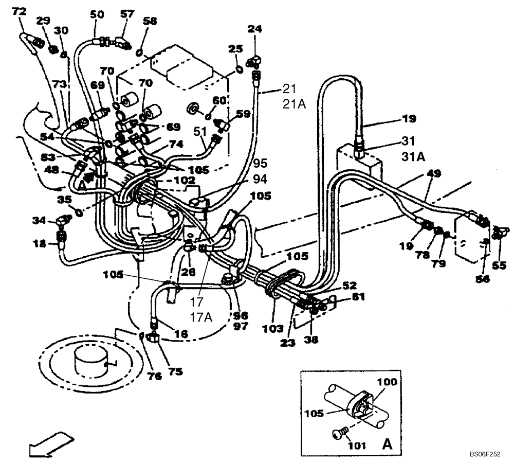 Схема запчастей Case CX130 - (08-059) - HYDRAULICS - PILOT PRESSURE, RETURN LINES (DAC0713246 - ) (08) - HYDRAULICS