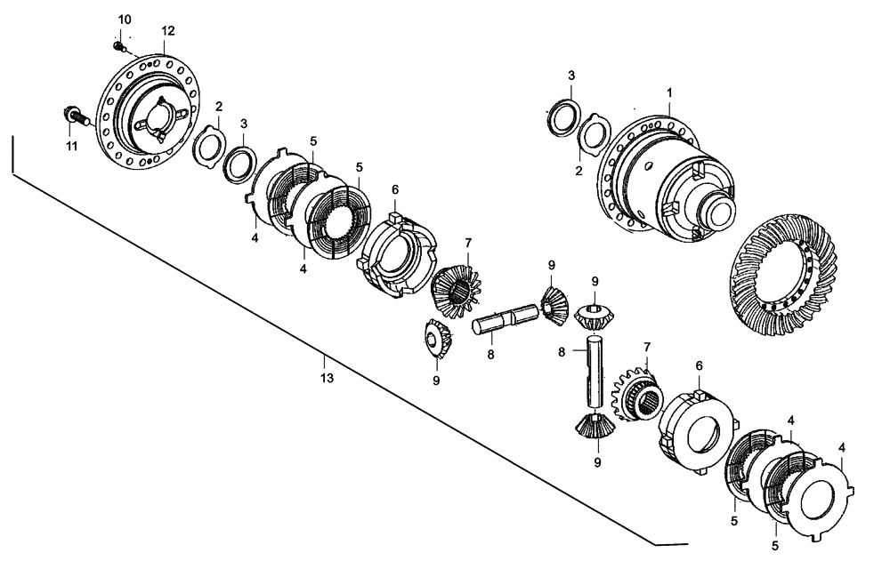 Схема запчастей Case 327B - (18A00000989[001]) - DIFFERENTIAL, AXLE (87454951) (03) - Converter / Transmission