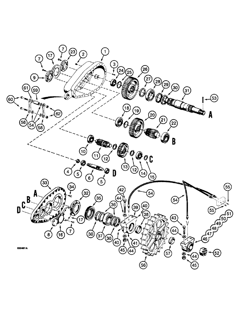 Схема запчастей Case 1187 - (128) - FINAL DRIVE TRANSMISSION, DRIVE SPROCKET AND MOUNTING (04) - UNDERCARRIAGE