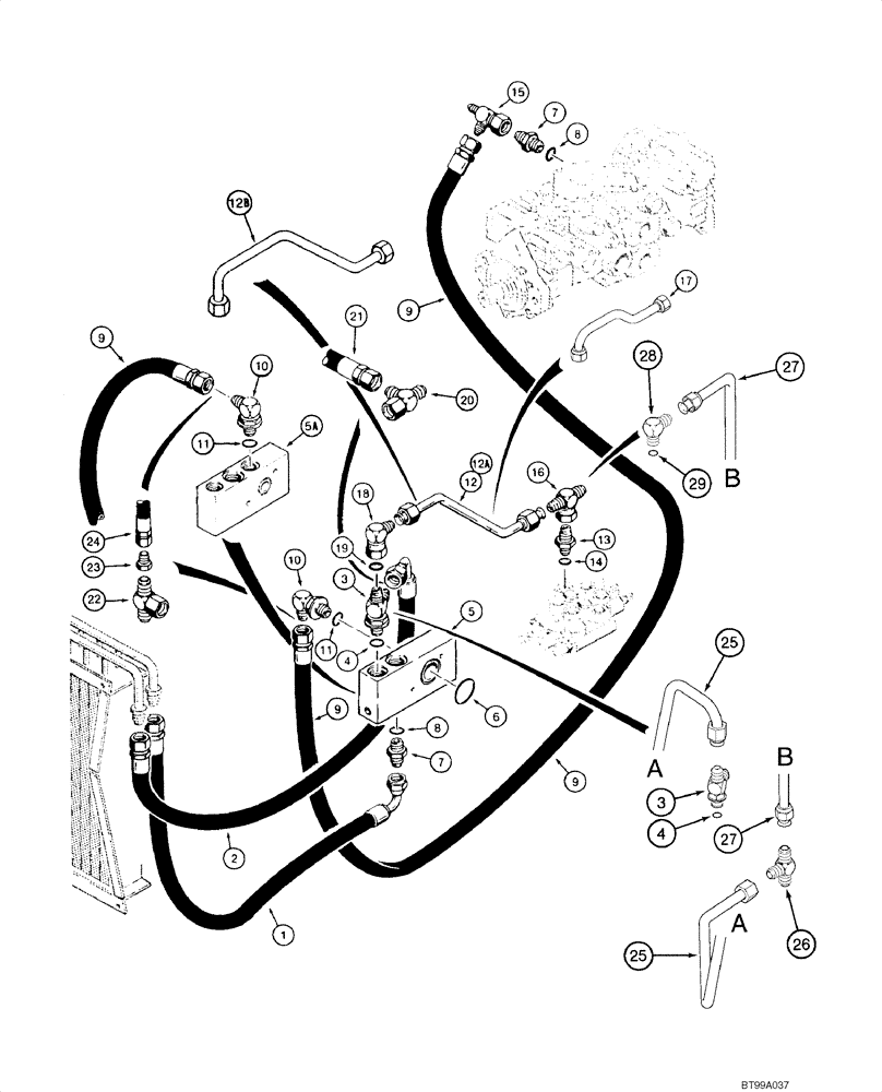 Схема запчастей Case 1840 - (08-11) - HYDROSTATIC DRIVE HYDRAULICS (08) - HYDRAULICS