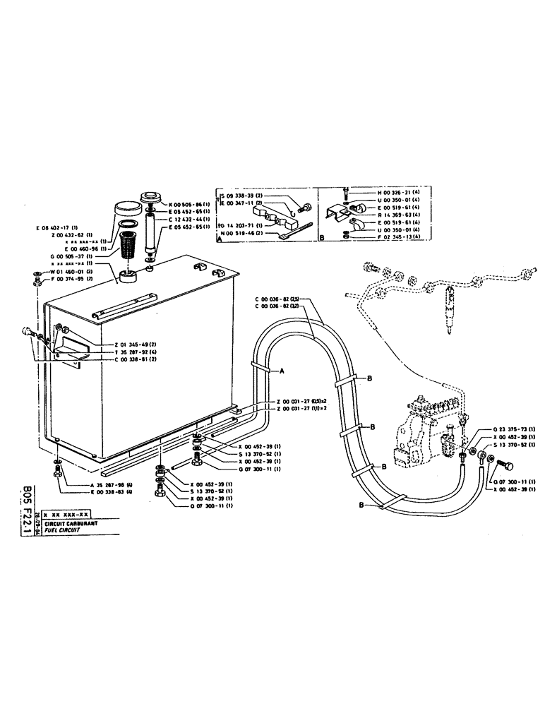 Схема запчастей Case 160CK - (040) - FUEL CIRCUIT (02) - FUEL SYSTEM