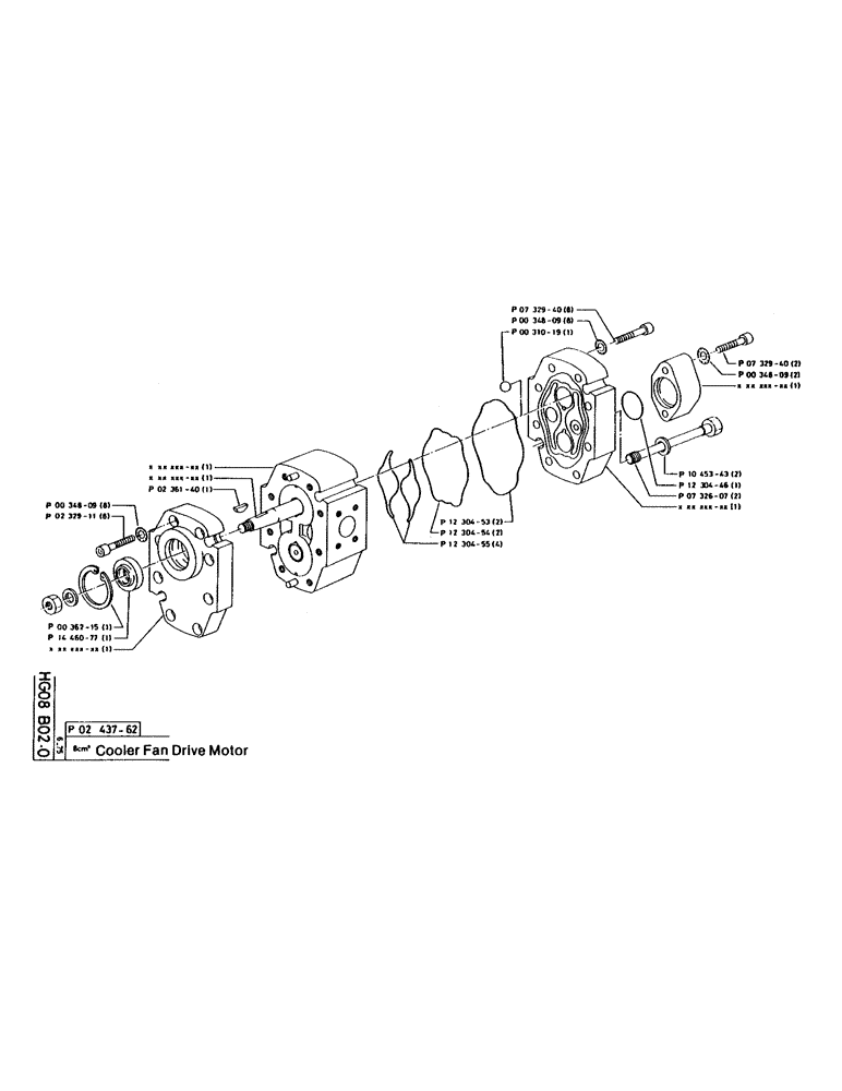 Схема запчастей Case 160CL - (44) - COOLER FAN DRIVE MOTOR (07) - HYDRAULIC SYSTEM