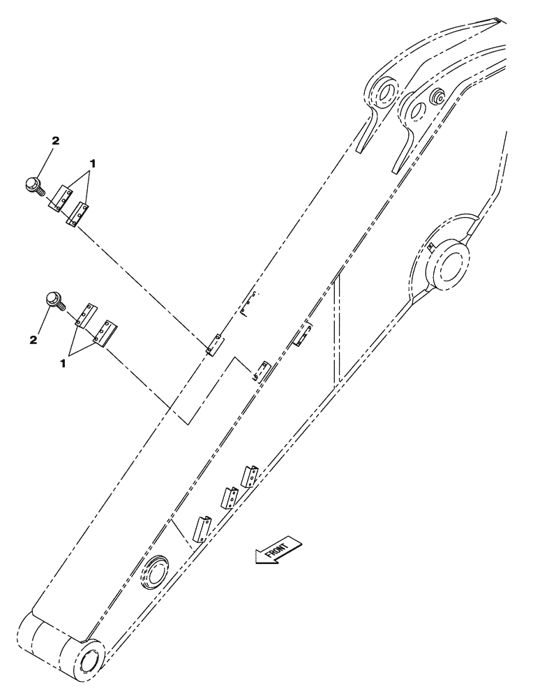Схема запчастей Case CX350C - (09-040[00]) - DIPPER - 2.63 M - OPTIONAL - BRACKET (09) - CHASSIS/ATTACHMENTS