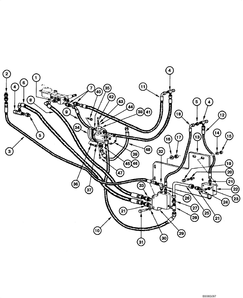 Схема запчастей Case 865 - (05.02[00]) - BRAKE AND STEERING - HYDRAULIC CIRCUIT (05) - STEERING