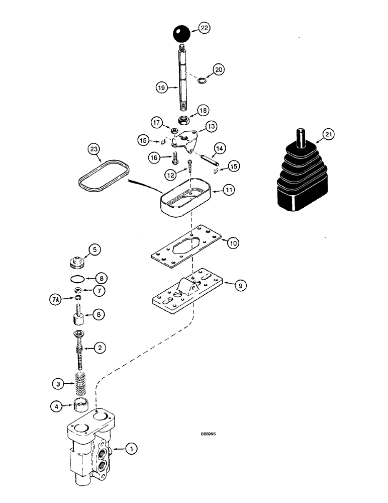 Схема запчастей Case 821B - (8-78) - AUXILIARY REMOTE CONTROL VALVE - L123917 (08) - HYDRAULICS