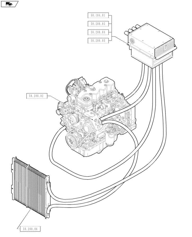 Схема запчастей Case 580SN WT - (50.000.00) - PICTORIAL INDEX - CAB CLIMATE CONTROL (50) - CAB CLIMATE CONTROL