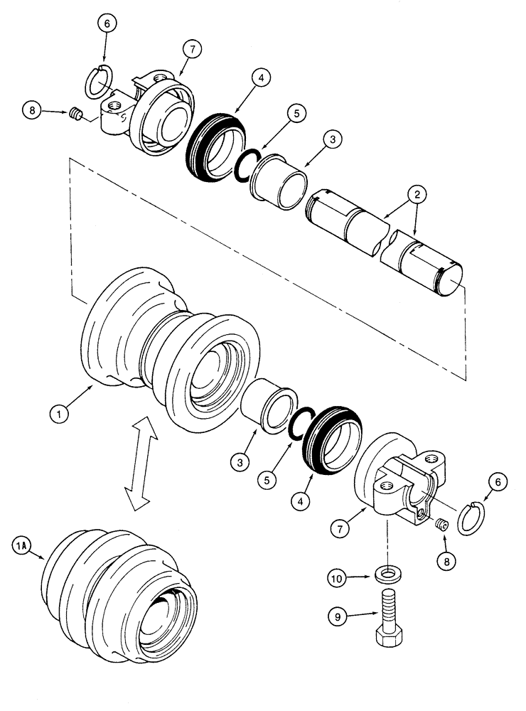 Схема запчастей Case 9020 - (5-12) - TRACK ROLLERS (11) - TRACKS/STEERING