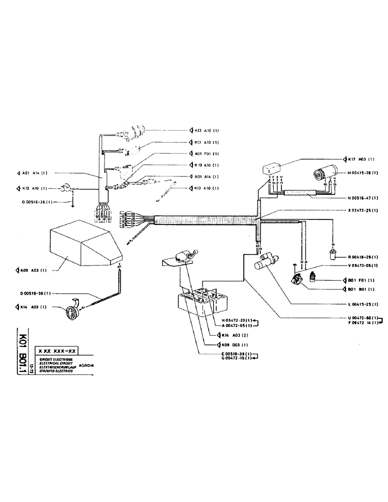 Схема запчастей Case TC45 - (074) - ELECTRICAL CIRCUIT 