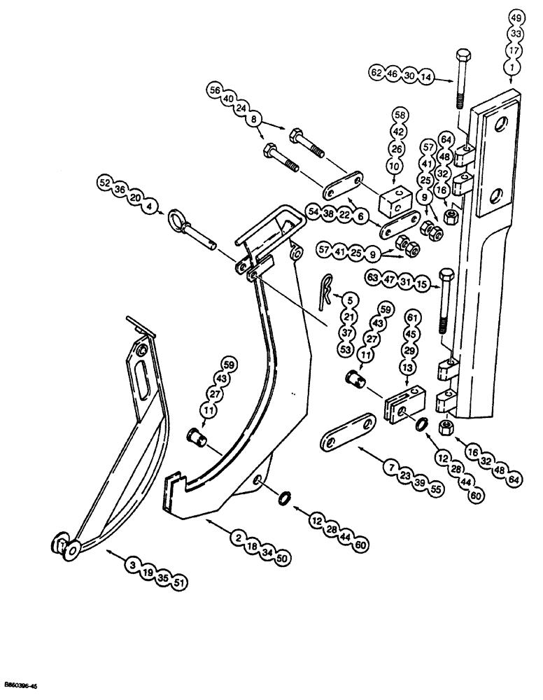 Схема запчастей Case CASE - (9-40) - PLOW BLADES AND CHUTES, STRAIGHT BLADE - 3/4" - 1/2" CLEARANCE (09) - CHASSIS