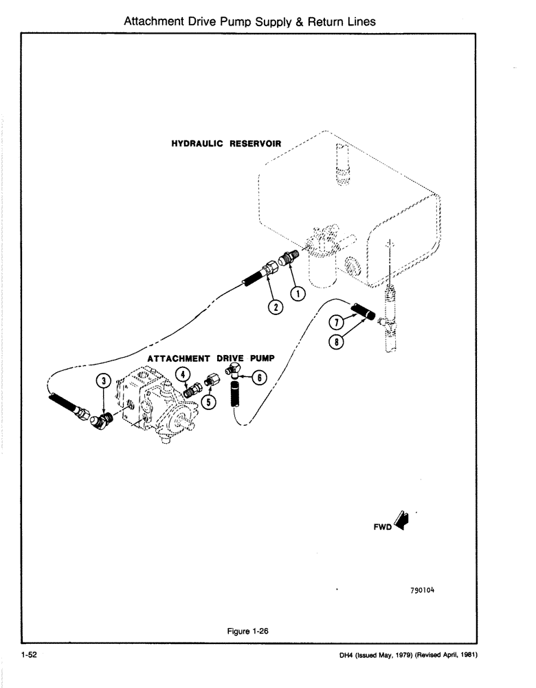 Схема запчастей Case DH4 - (1-52) - ATTACHMENT DRIVE PUMP SUPPLY & RETURN LINES (35) - HYDRAULIC SYSTEMS
