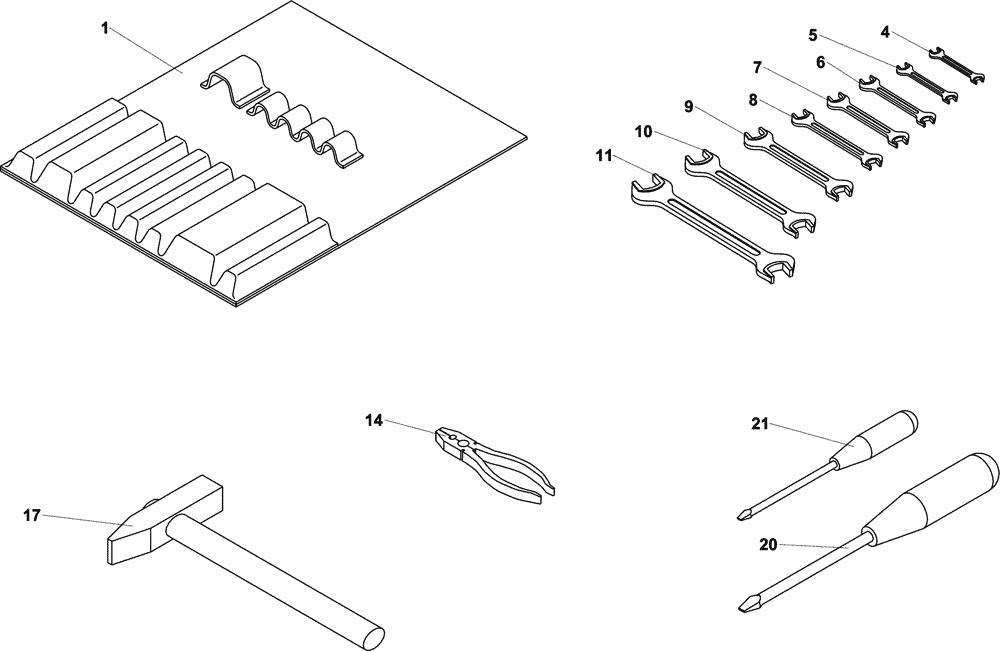 Схема запчастей Case DV204 - (12-520/124[01]) - TOOLS (12) - Chassis/Attachments