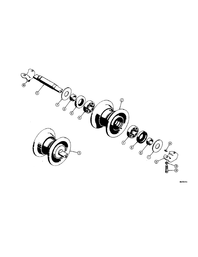 Схема запчастей Case 310D - (064[1]) - TRACK ROLLER (BACKHOE MODELS) (04) - UNDERCARRIAGE