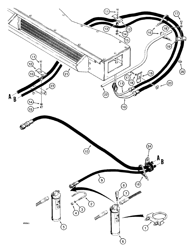 Схема запчастей Case W14 - (638) - AIR CONDITIONING LINES (09) - CHASSIS/ATTACHMENTS
