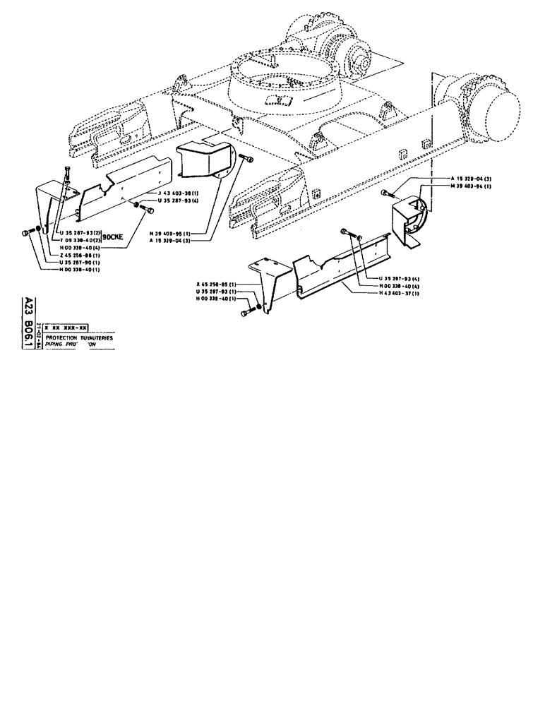 Схема запчастей Case 90BCL - (087) - PIPING PROTECTION (04) - UNDERCARRIAGE