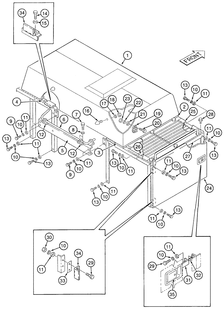 Схема запчастей Case 9050 - (9-20) - UPPER STRUCTURE, FRAME, PANELS AND INSULATION PADS (09) - CHASSIS