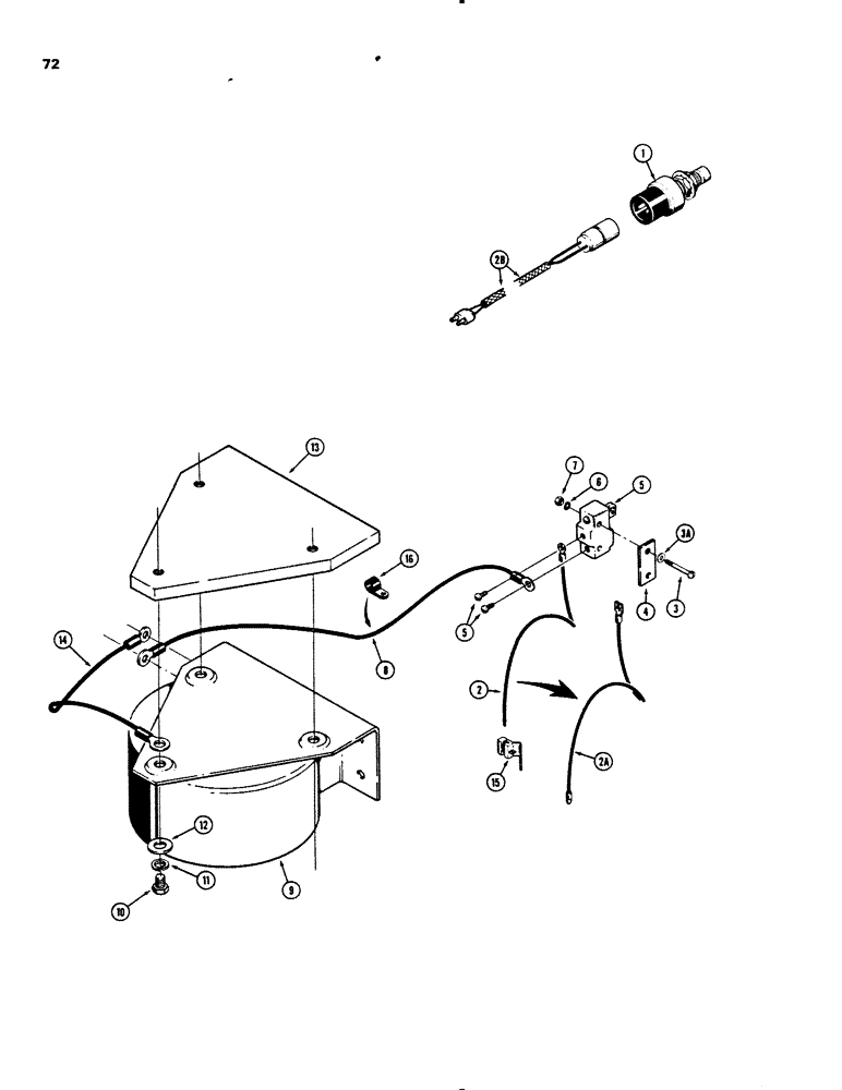 Схема запчастей Case 450B - (072) - BACKUP ALARM (06) - ELECTRICAL SYSTEMS