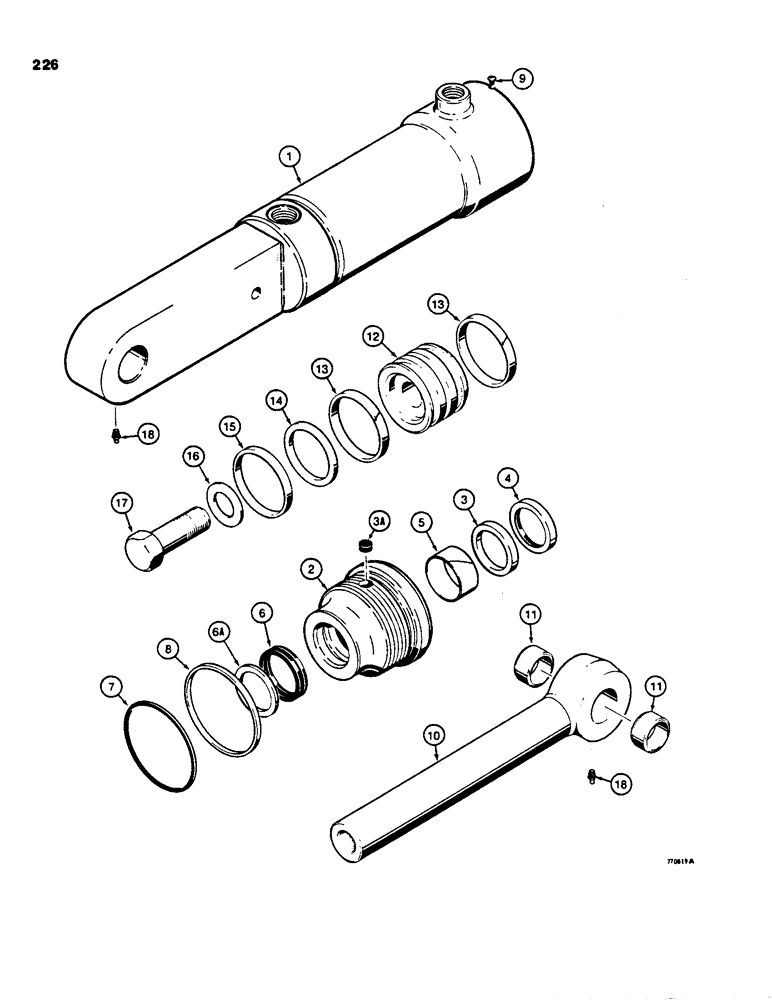 Схема запчастей Case 850C - (226) - G101219 DOZER TILT CYLINDER, TILT DOZER MODELS (07) - HYDRAULIC SYSTEM