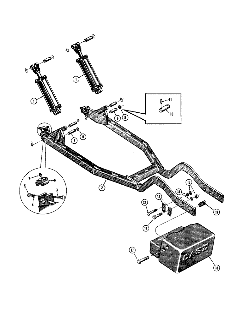 Схема запчастей Case 530 - (04) - SUBFRAME AND RELATED PARTS (39) - FRAMES AND BALLASTING