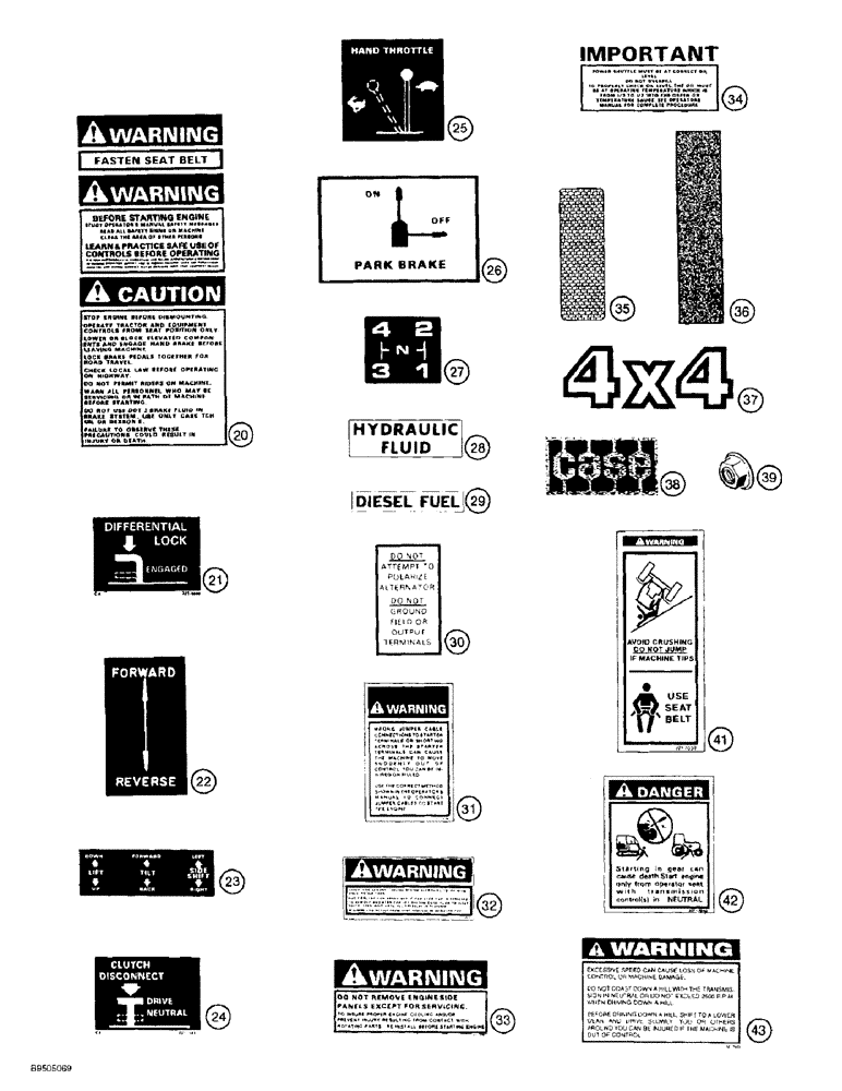Схема запчастей Case 584E - (9-154) - DECALS, MODELS WITH DUAL LIFT CYLINDER MASTS, WITH OR WITHOUT 31 DEGREE FORWARD MAST TILT (09) - CHASSIS/ATTACHMENTS