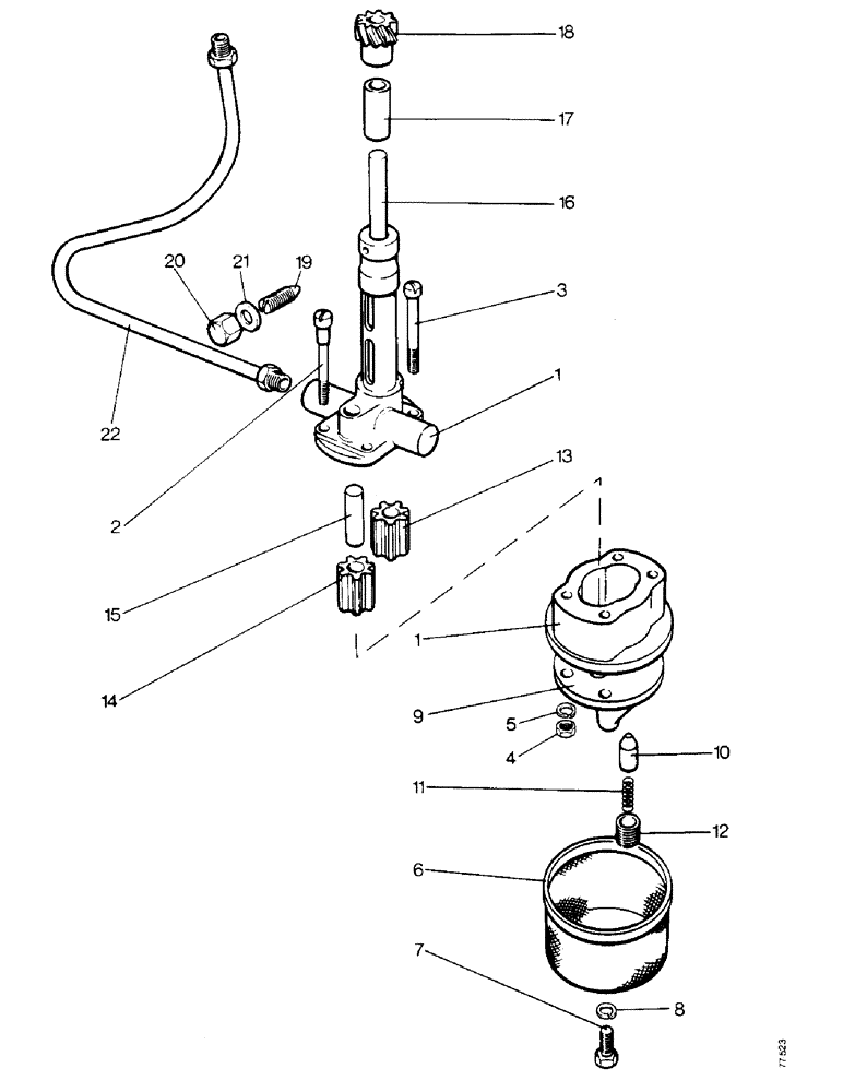 Схема запчастей Case 850 - (A08-1) - OIL PUMP (01) - ENGINE