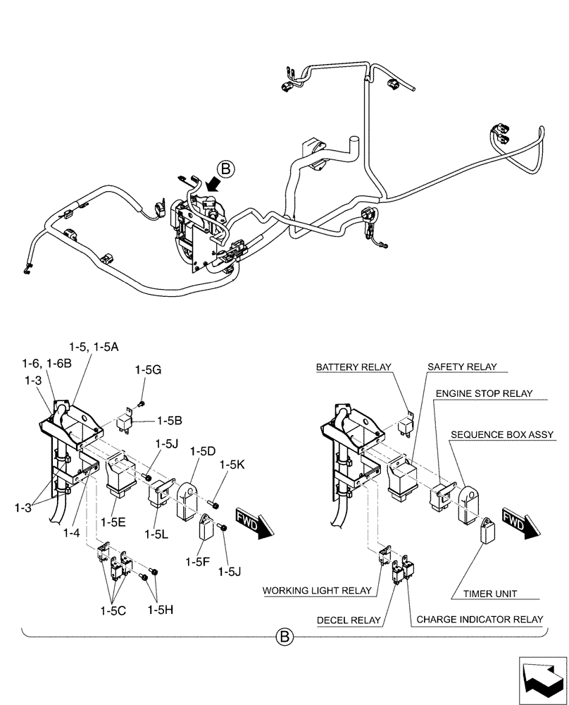 Схема запчастей Case CX50B - (01-078[02]) - ELEC ASSY, UPP, ANGLE DOZER (55) - ELECTRICAL SYSTEMS