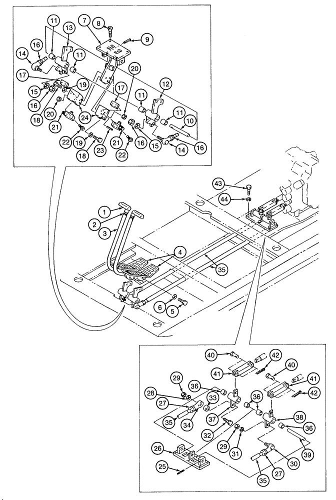 Схема запчастей Case 9020 - (6-10) - TRACK DRIVE CONTROLS (06) - POWER TRAIN