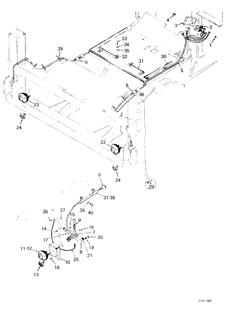 Схема запчастей Case 580F - (046) - ELECTICAL REAR LIGHTS, UP TO NO 3.823.701 (55) - ELECTRICAL SYSTEMS