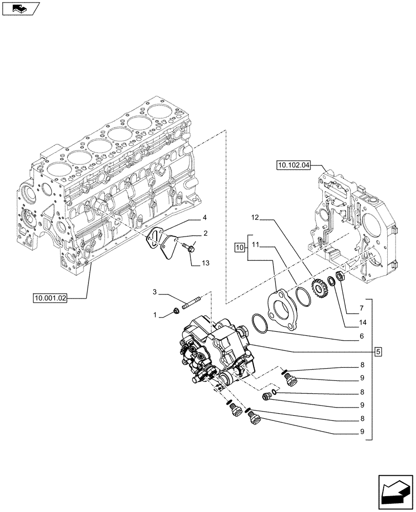 Схема запчастей Case F4HFE613T A004 - (10.247.01) - INJECTION PUMP (2852487) (10) - ENGINE