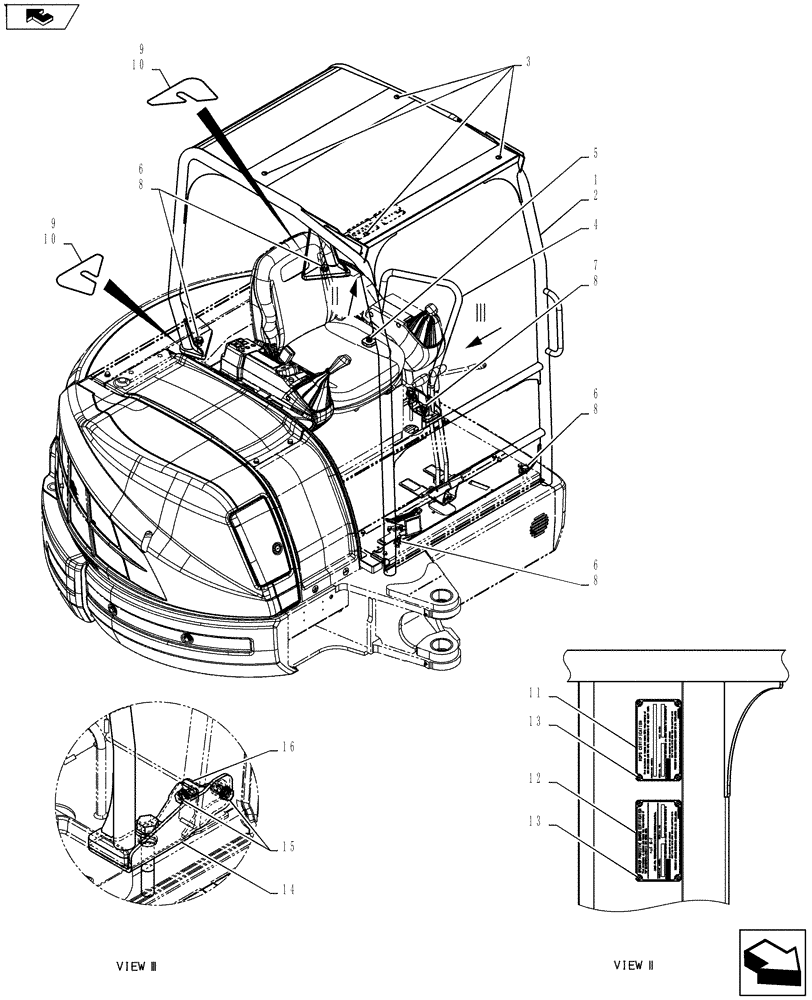 Схема запчастей Case CX55BMSR - (01-072[00]) - CANOPY ASSY (90) - PLATFORM, CAB, BODYWORK AND DECALS
