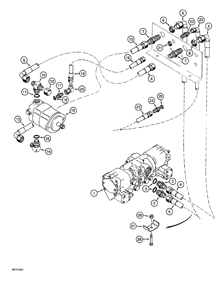 Схема запчастей Case 760 - (08-090) - OFFSET TRENCHER DRIVE HYDRAULIC CIRCUIT (35) - HYDRAULIC SYSTEMS