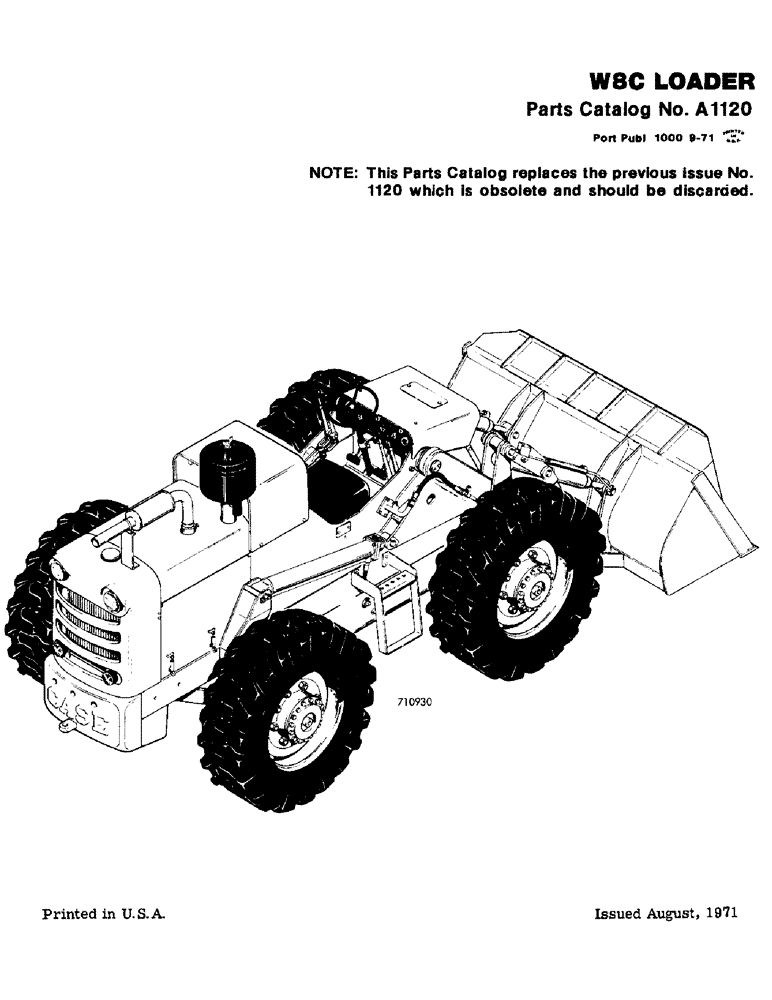 Схема запчастей Case W8C - (001) - W8C LOADER (00) - PICTORIAL INDEX