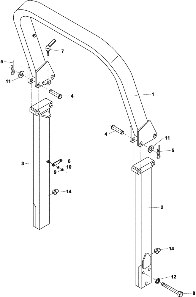 Схема запчастей Case DV201 - (12-570/12[01]) - FRAME ROPS (12) - Chassis/Attachments
