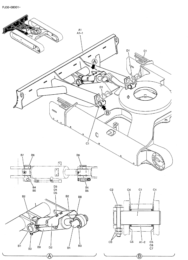 Схема запчастей Case CX50B - (02-014) - DOZER ASSY (PY51B00052F1 & PY51B00055F1 & PH51B00003F1 & PY51B00045F1) (04) - UNDERCARRIAGE