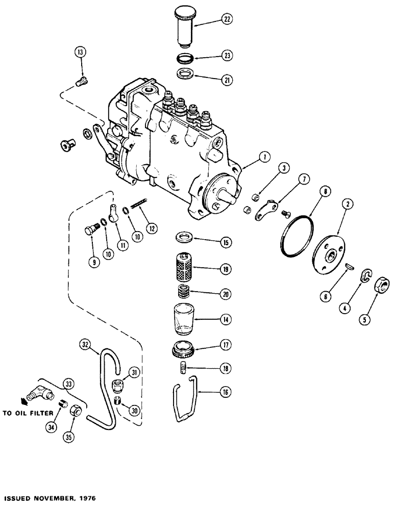 Схема запчастей Case 400C - (047C) - A62326 FUEL INJECTION PUMP, (336B) DIESEL ENGINE, W/ TURBO-CHARGER, W/ HAND PRIMER PUMP AND FILTER (03) - FUEL SYSTEM