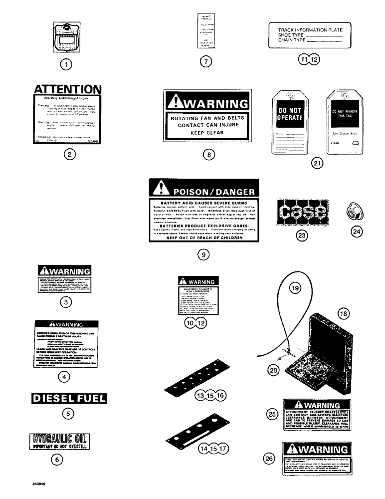 Схема запчастей Case 1187 - (350) - DECALS (05) - UPPERSTRUCTURE CHASSIS