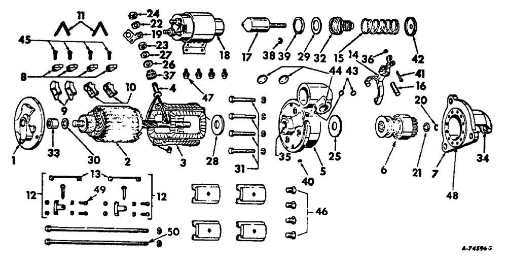 Схема запчастей Case 3400 - (046) - CRANKING MOTOR - DIESEL ENGINE TRACTORS - HYDROSTATIC DRIVE TRACTORS (55) - ELECTRICAL SYSTEMS