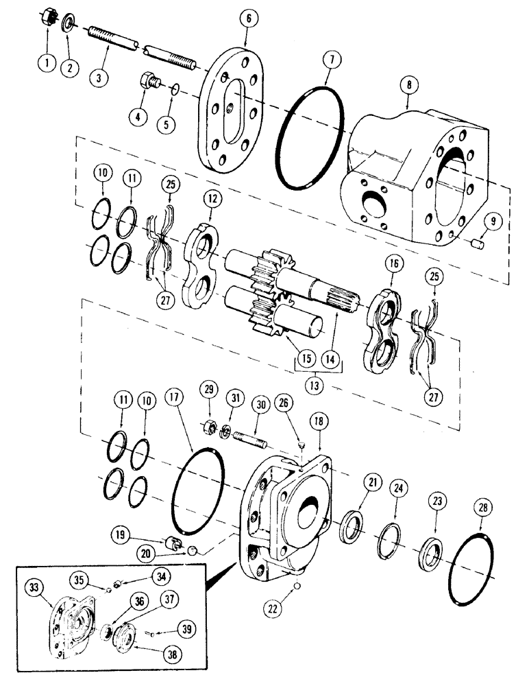 Схема запчастей Case 120 - (233) - SWING MOTOR (35) - HYDRAULIC SYSTEMS