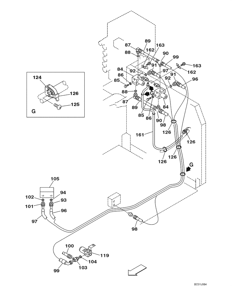 Схема запчастей Case CX290 - (08-56) - HYDRAULICS - DOUBLE ACTING CIRCUIT/THUMB (08) - HYDRAULICS