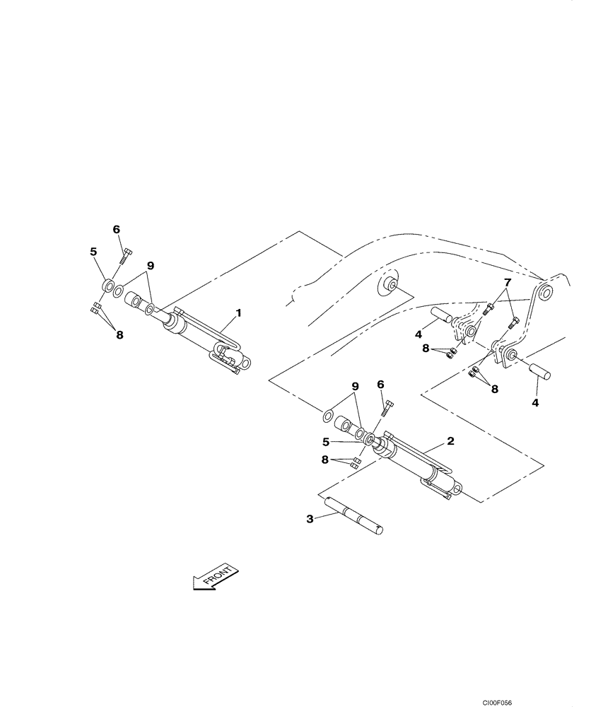 Схема запчастей Case CX130 - (09-41) - BOOM CYLINDER - MOUNTING (09) - CHASSIS