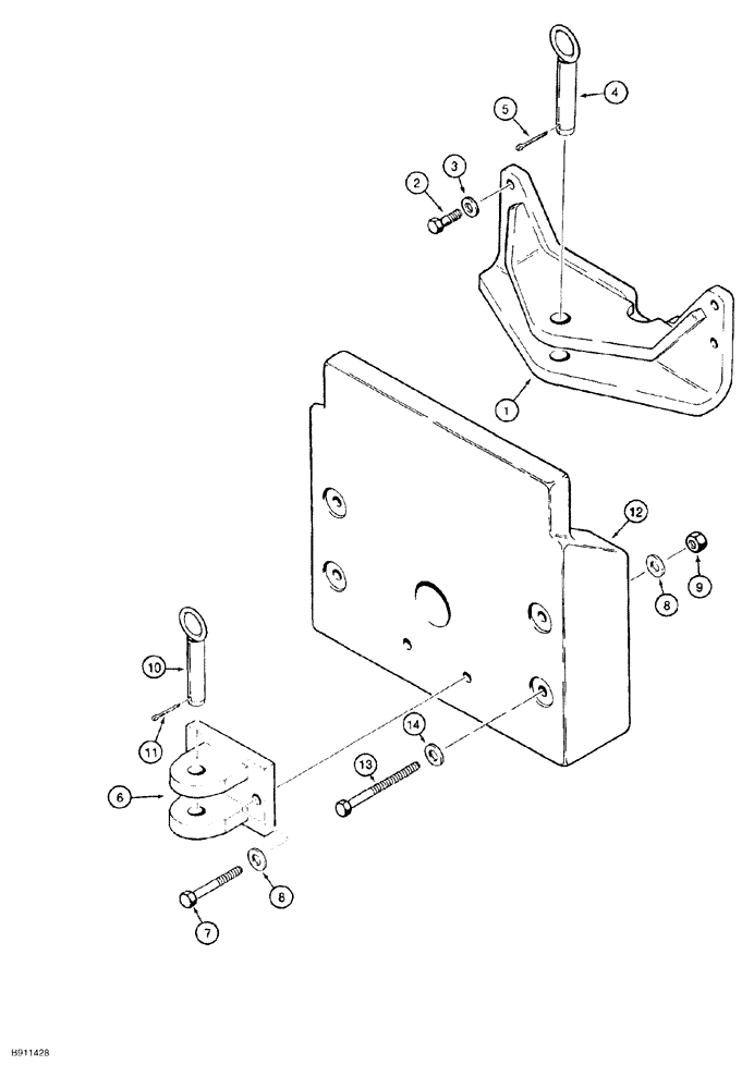 Схема запчастей Case 550G - (9-08) - DRAWBARS AND COUNTERWEIGHT (05) - UPPERSTRUCTURE CHASSIS