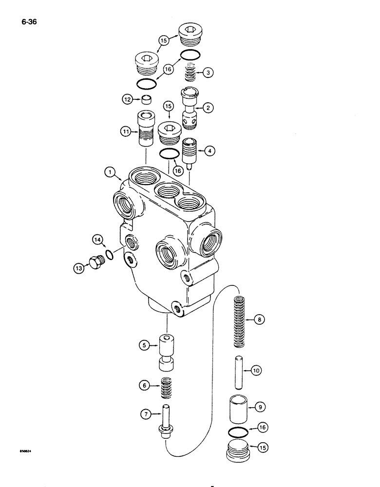Схема запчастей Case 850D - (6-36) - TRANSMISSION MODULATOR VALVE ASSEMBLY (06) - POWER TRAIN