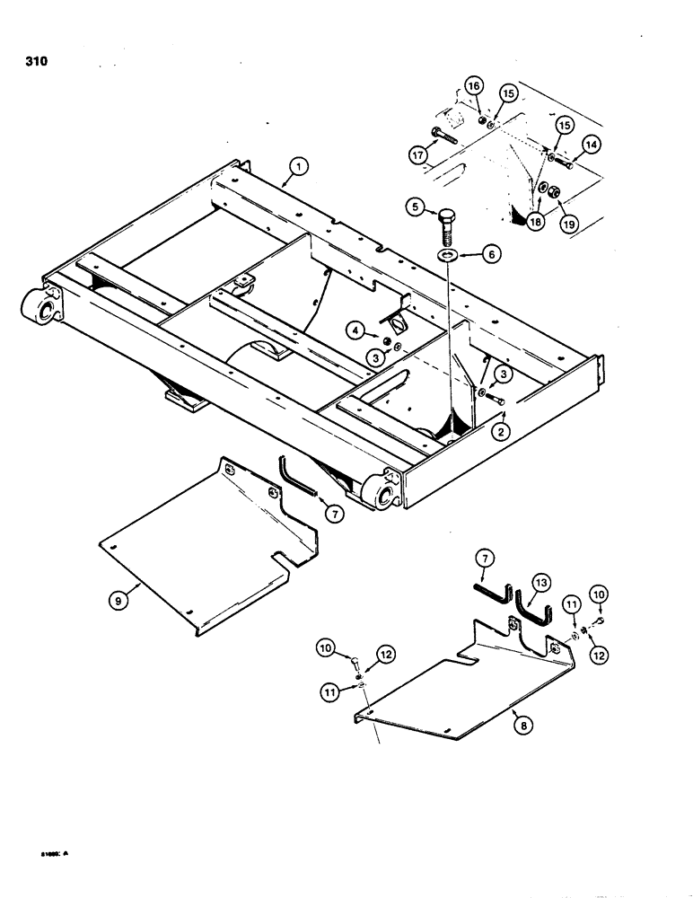 Схема запчастей Case 850C - (310) - SEAT AND TANK FRAME (05) - UPPERSTRUCTURE CHASSIS