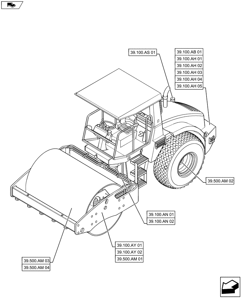 Схема запчастей Case SV211 - (39.000.00) - SECTION INDEX - FRAME (39) - FRAMES AND BALLASTING