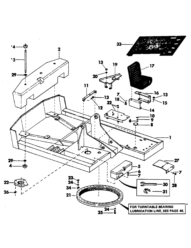 Схема запчастей Case 40YC - (038) - TURNTABLE, COUNTERWEIGHT, BEARING AND ATTACHING PARTS (04) - UNDERCARRIAGE