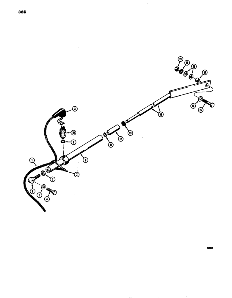 Схема запчастей Case 680E - (386) - LOADER CONTROL, RETURN-TO-DIG PARTS, TRACTOR SN 9118631 AND (82) - FRONT LOADER & BUCKET
