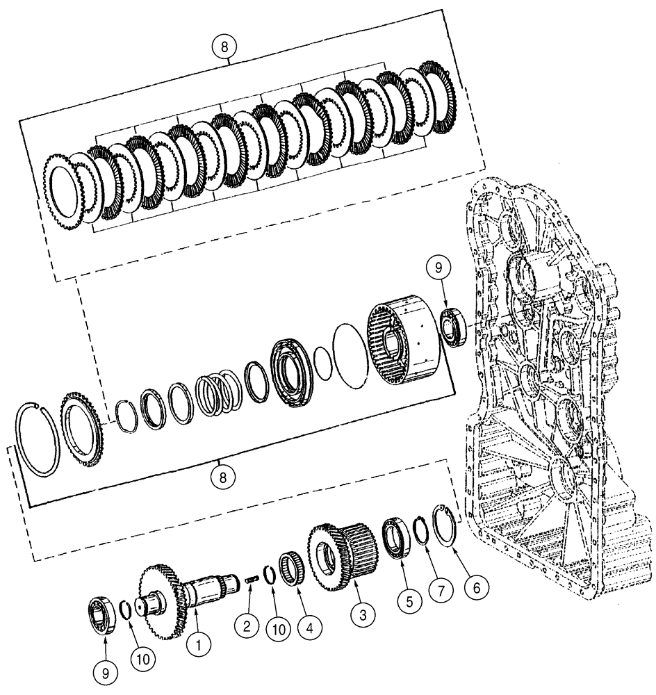 Схема запчастей Case 621D - (06-12) - TRANSMISSION - CLUTCH ASSY, FORWARD (06) - POWER TRAIN