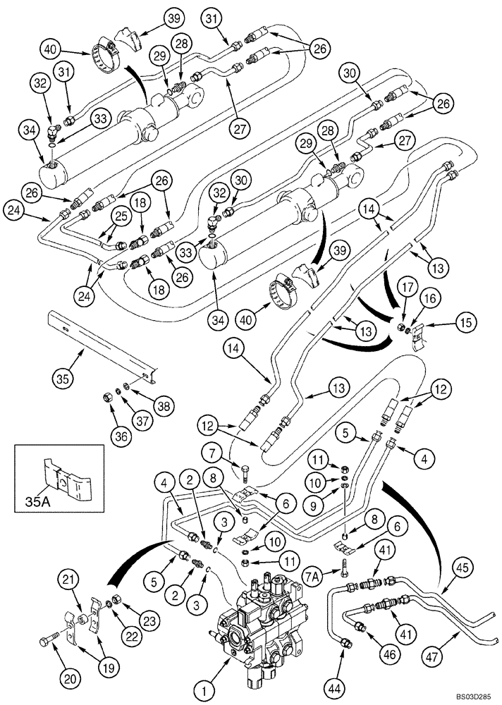Схема запчастей Case 580M - (08-05) - HYDRAULICS - CYLINDER, LOADER BUCKET (08) - HYDRAULICS