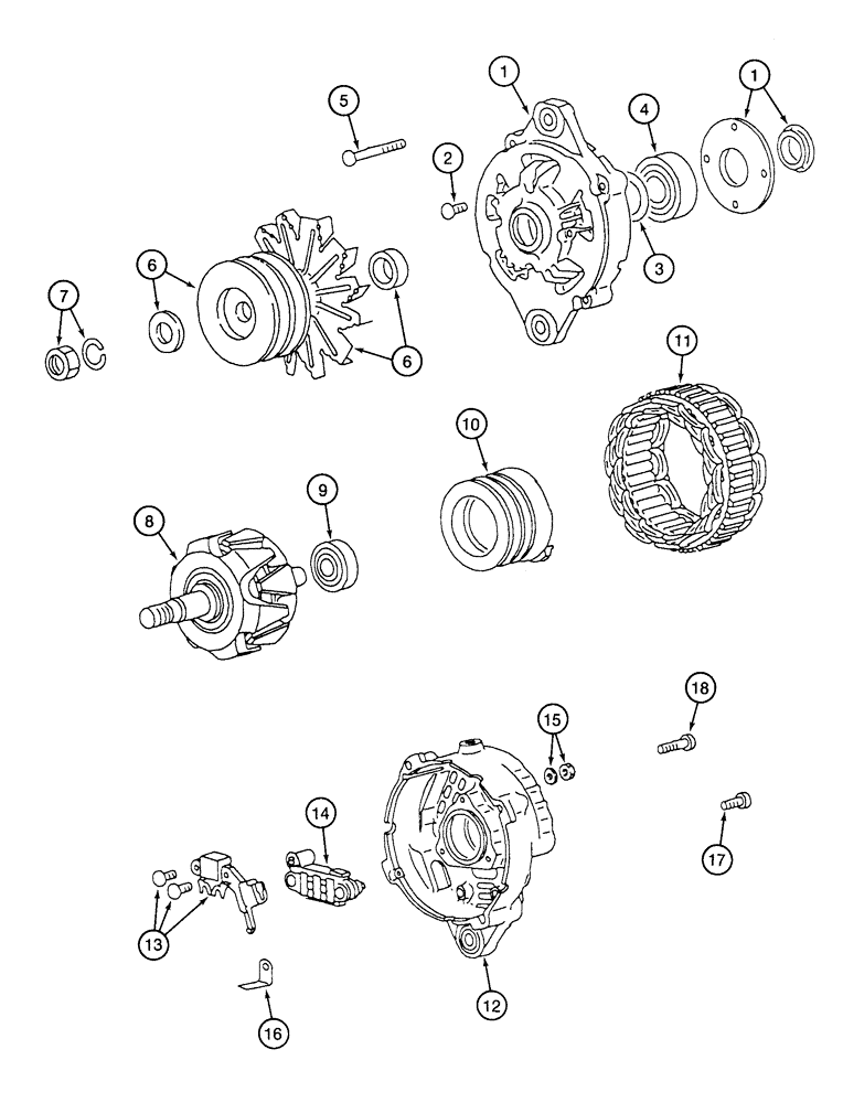 Схема запчастей Case 9050B - (4-06) - ALTERNATOR AND REGULATOR, 6D22-T ENGINE (04) - ELECTRICAL SYSTEMS
