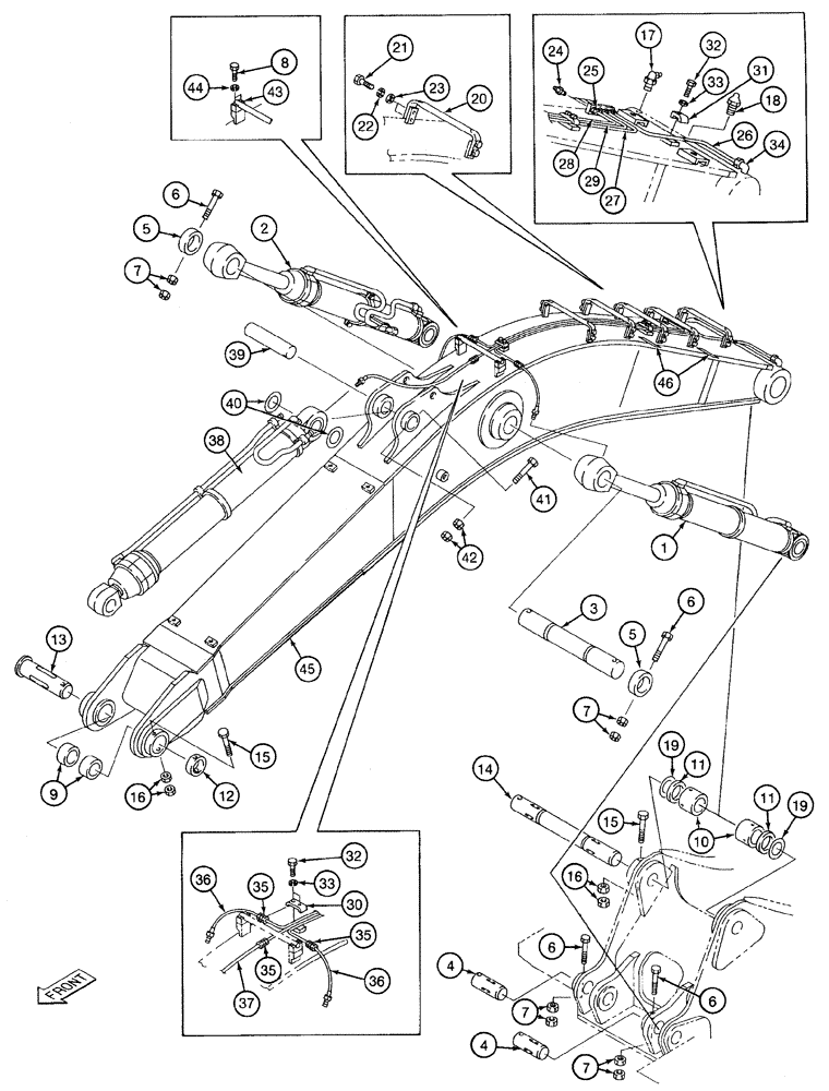 Схема запчастей Case 9060 - (9-52) - BOOM, MOUNTING PINS AND RELATED PARTS (09) - CHASSIS/ATTACHMENTS