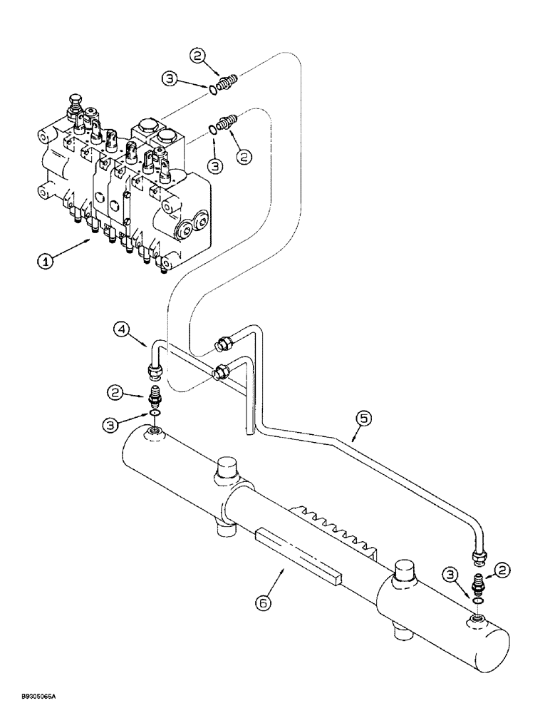Схема запчастей Case 560 - (8-046) - BACKHOE SWING CYLINDER HYDRAULIC CIRCUIT, D100 BACKHOE (08) - HYDRAULICS